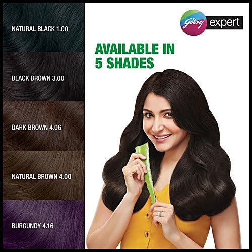 Godrej Expert Rich Creme Hair Colour - Single Use, Long Lasting, 100% Grey Coverage (20 g + 20 ml), 1 pc Shade 3 Black Brown