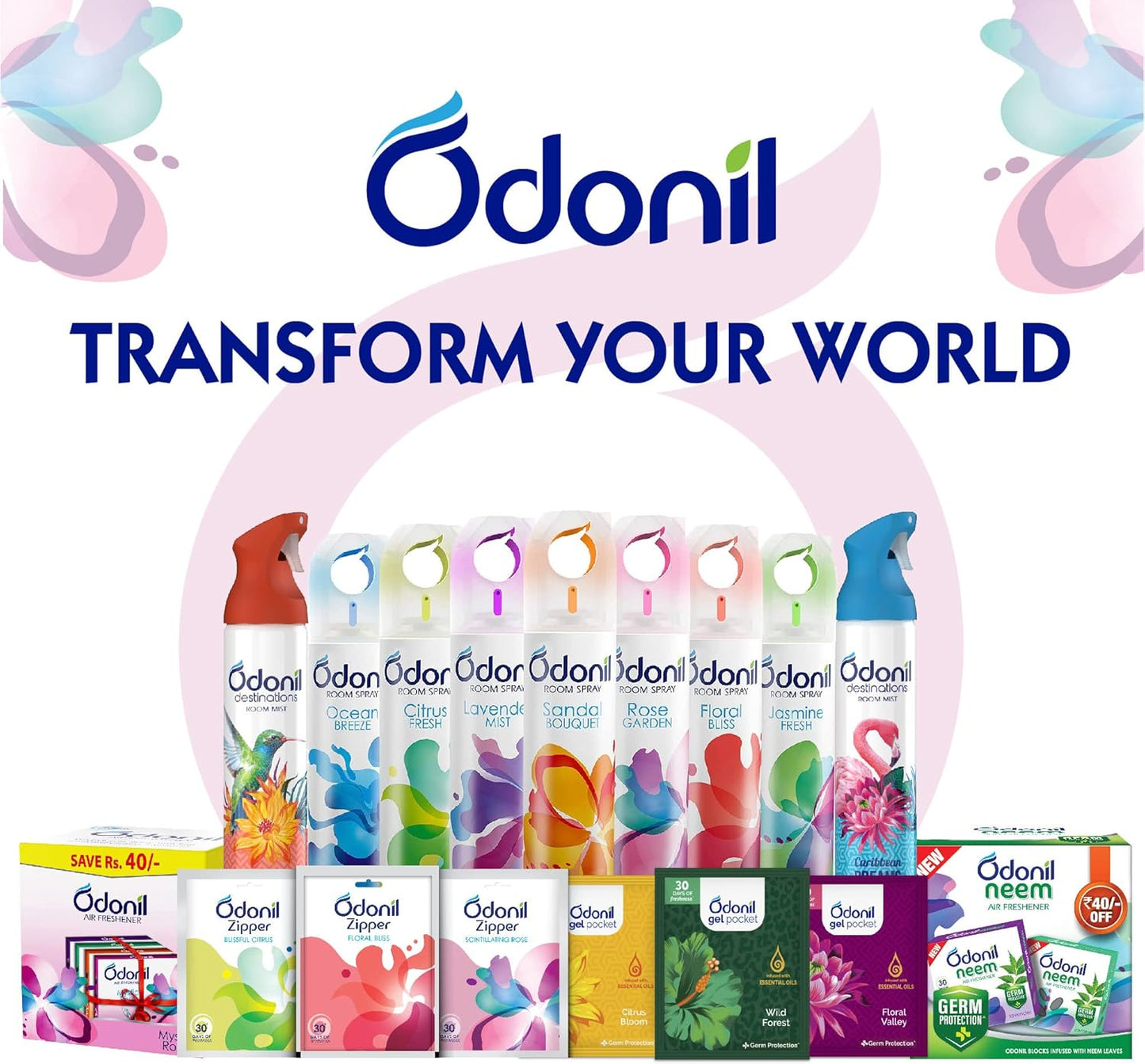 Odonil Bathroom Air Freshener Blocks Mixed Fragrances - 240g (48g*5)
