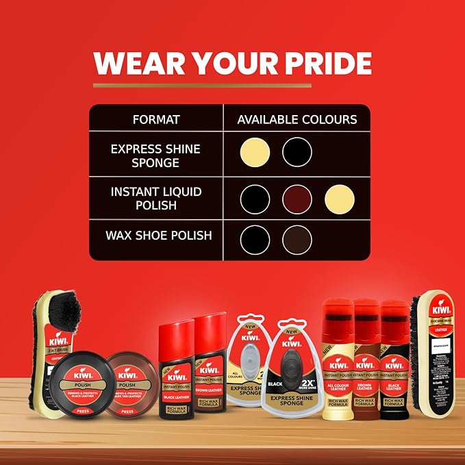 KIWI Shoe Brush Multicolour, Wood Shine, 1 Piece