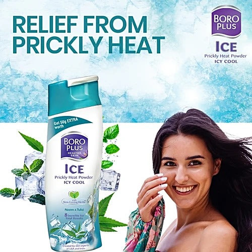 Boroplus Prickly Heat Powder - Icy Cool, 150 g Bottle