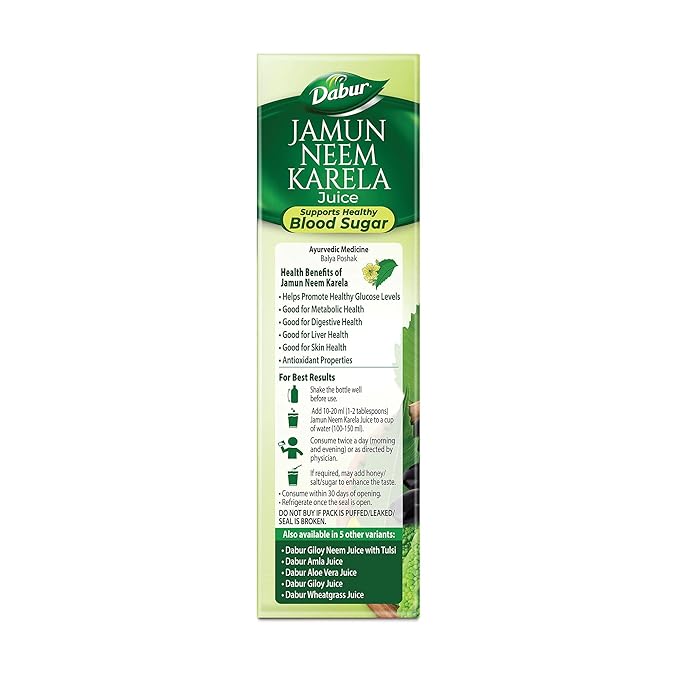 Dabur Jamun Neem Karela Juice 100% Ayurvedic - 1 Litre