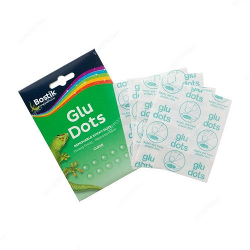 Bostik Removable Glu Dots, Transparent, 64 Dots/Pack