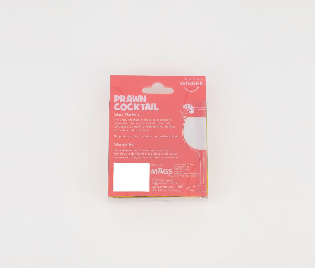 Winkee Prawn Cocktail Glass Markers 6pcs, Orange Combo
