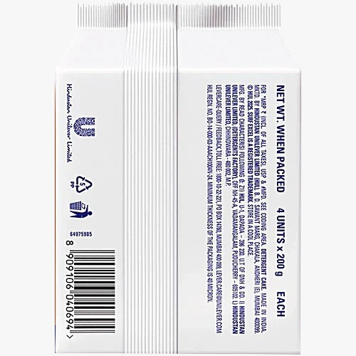 Surf Excel Stain Eraser Detergent Bar, 200 g (Pack of 4)