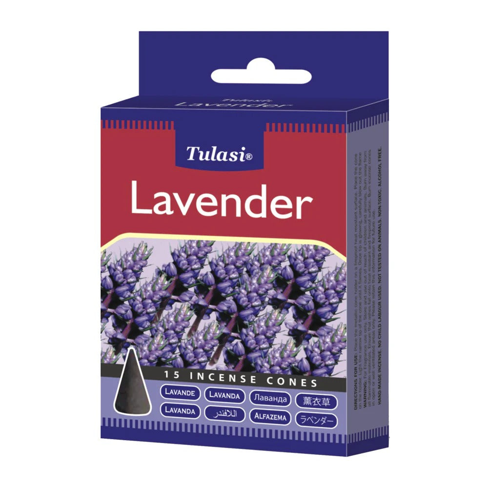 Tulasi Lavender Incense Cones - 15 cones