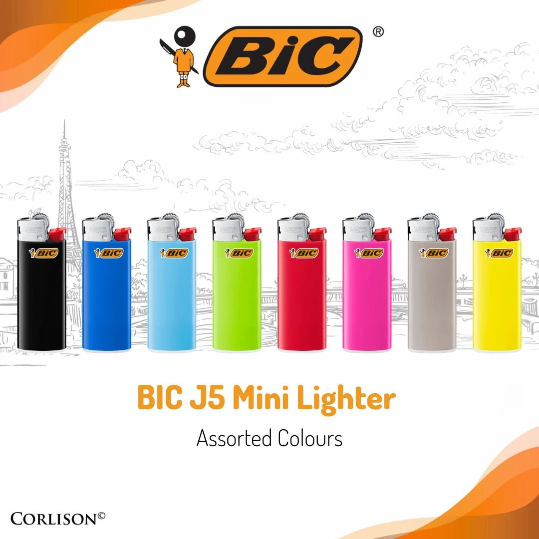 BIC Mini Pocket Lighter, Assorted Colors, 50-Count Tray