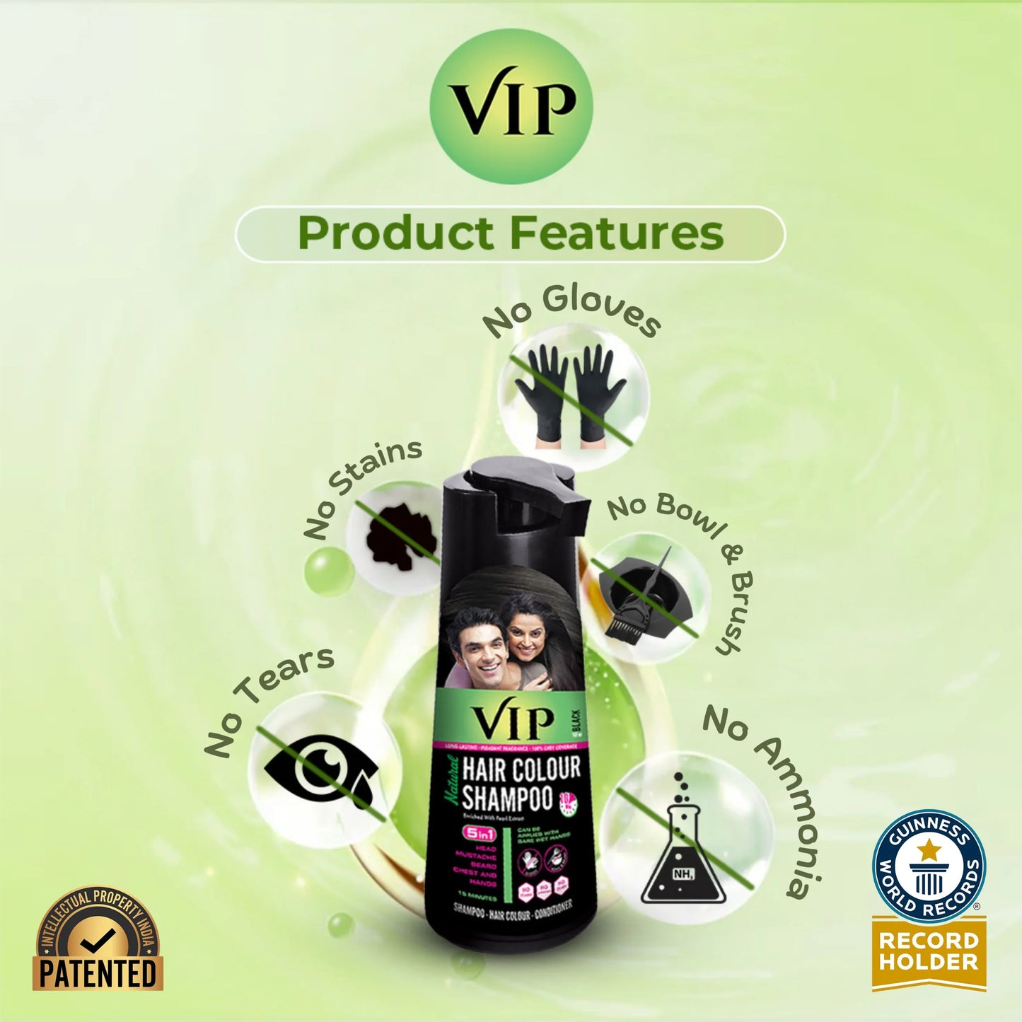 VIP Hair Colour Shampoo 180ml