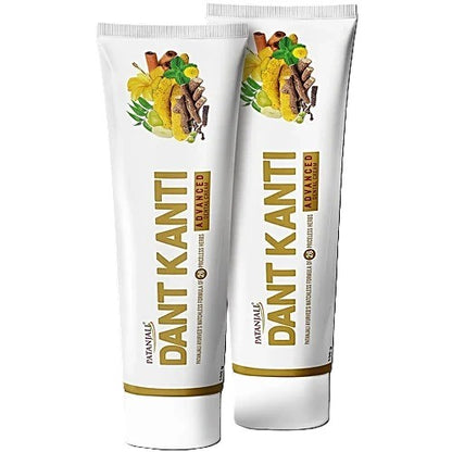 Patanjali Dant Kanti Advanced Dental Cream with Herbal Formula for Strong Teeth, 100 g (Pack of 2)