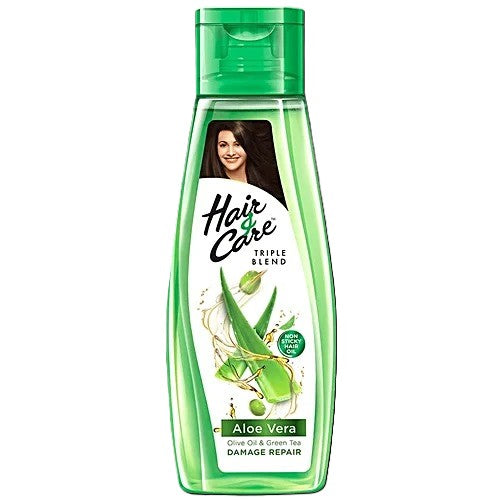 Hair & Care Triple Blend Non-sticky Hair Oil - For Damage Repair, Aloe Vera, Olive Oil & Green Tea, Classic Fragrance, 200 ml