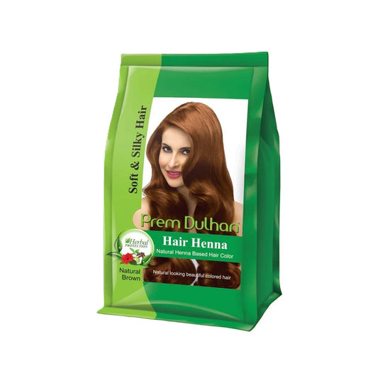 Prem Dulhan Hair Henna Natural Henna Based Hair Color, Natural Brown, 125gm