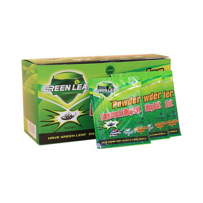 Green leaf powder cockroach bait, Strongly effective in killing cockroach and its eggs, 50 Packets Per Box