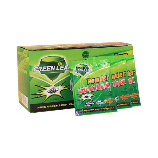 Green leaf powder cockroach bait, Strongly effective in killing cockroach and its eggs, 50 Packets Per Box