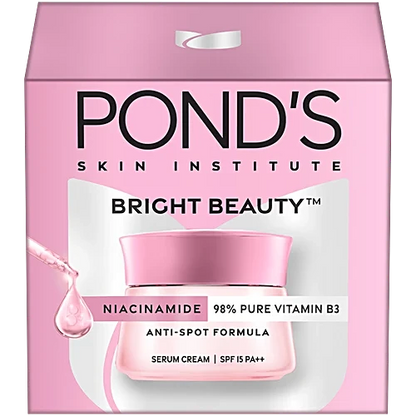 Pond's Bright Beauty Anti-Spot Serum Cream with Niacinamide and SPF 15 PA++, 50g