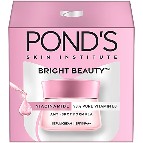 Pond's Bright Beauty Anti-Spot Serum Cream with Niacinamide and SPF 15 PA++, 50g