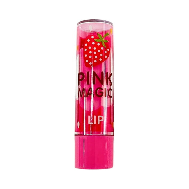 Cavier Pink Magic Lip, color-changing lip balm with strawberry scent, 2.8 g.
