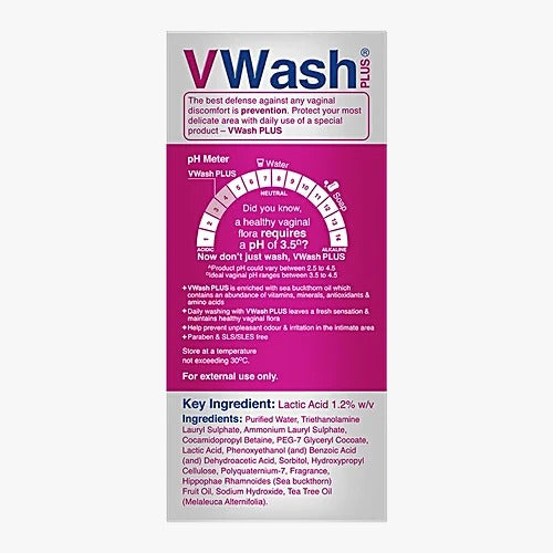 VWash Plus Expert Intimate Hygiene Wash for Women with PH 3.5, 100 ml