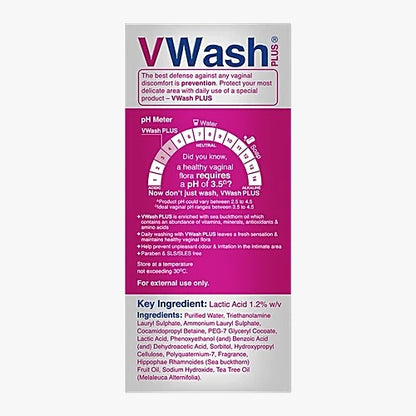 VWash Plus Expert Intimate Hygiene Wash for Women with PH 3.5, 100 ml