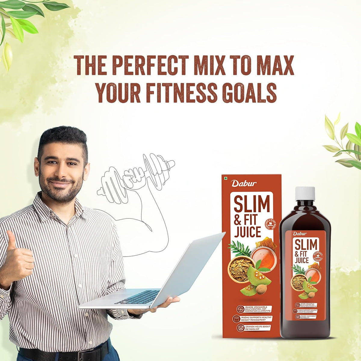 Dabur Slim & Fit Juice, 100% Natural & Ayurvedic - 1L