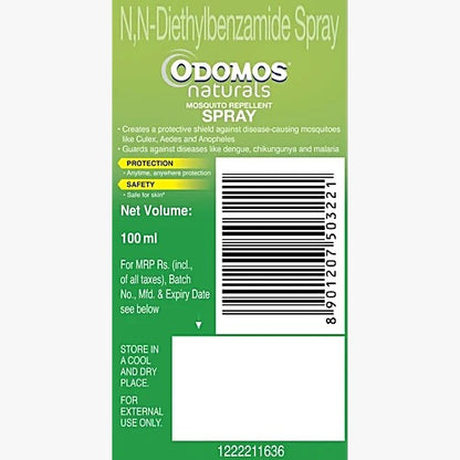 Odomos Naturals Mosquito Repellent Spray, 100 ml
