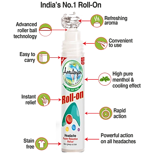 Amrutanjan Headache Kick Out Pain Roll-on 10 ml