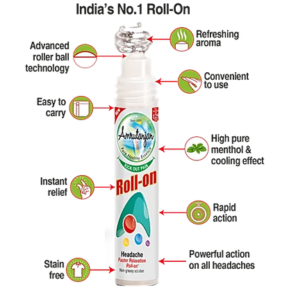 Amrutanjan Headache Kick Out Pain Roll-on 10 ml