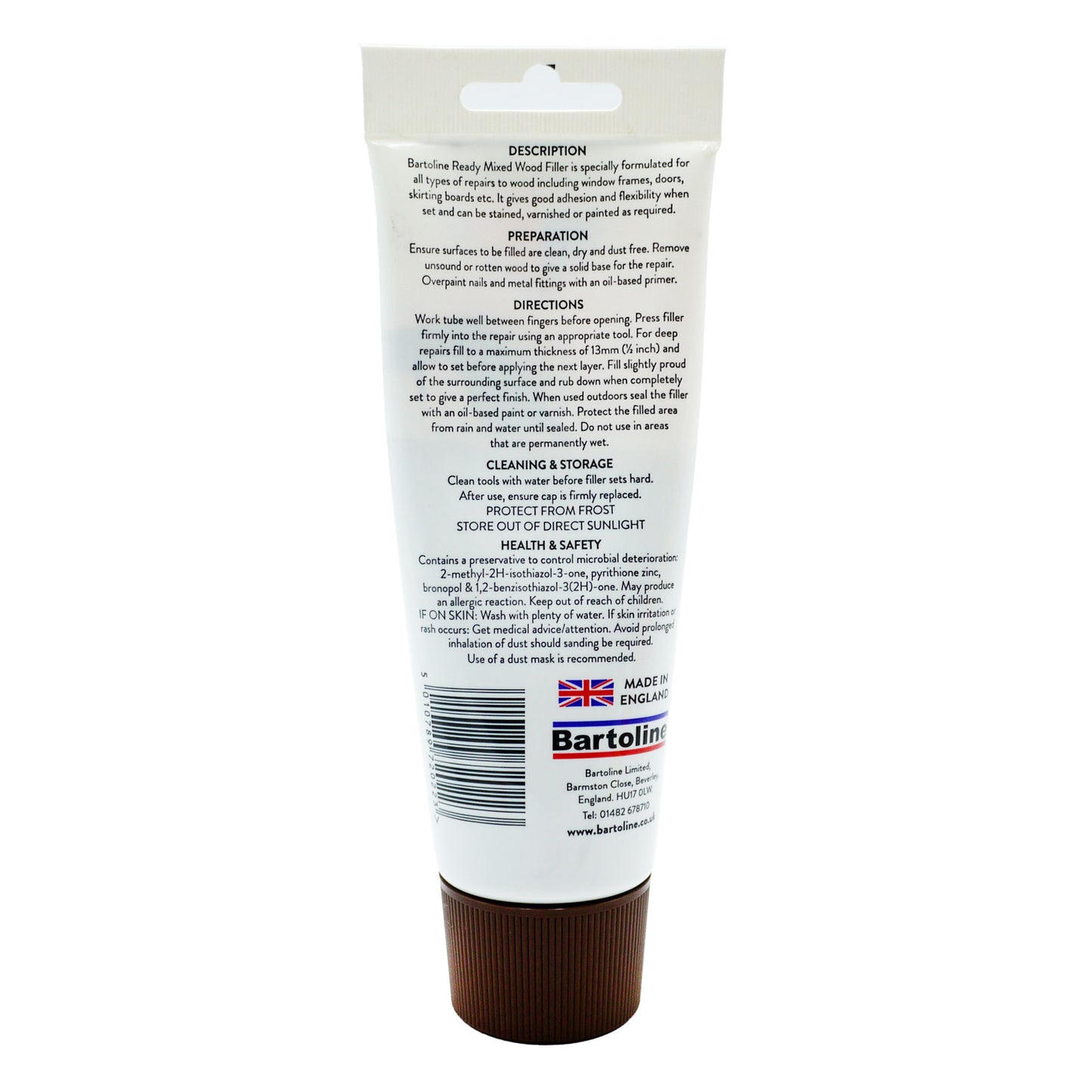 Bartoline Ready Mixed Wood Filler Tube Brown 330g