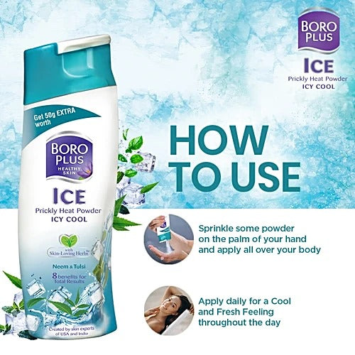 Boroplus Prickly Heat Powder - Icy Cool, 150 g Bottle