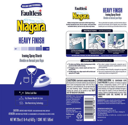 Faultless Niagara Heavy Finish Ironing Spray Starch, 585ml