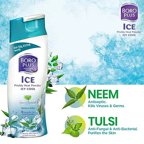 Boroplus Prickly Heat Powder - Icy Cool, 150 g Bottle