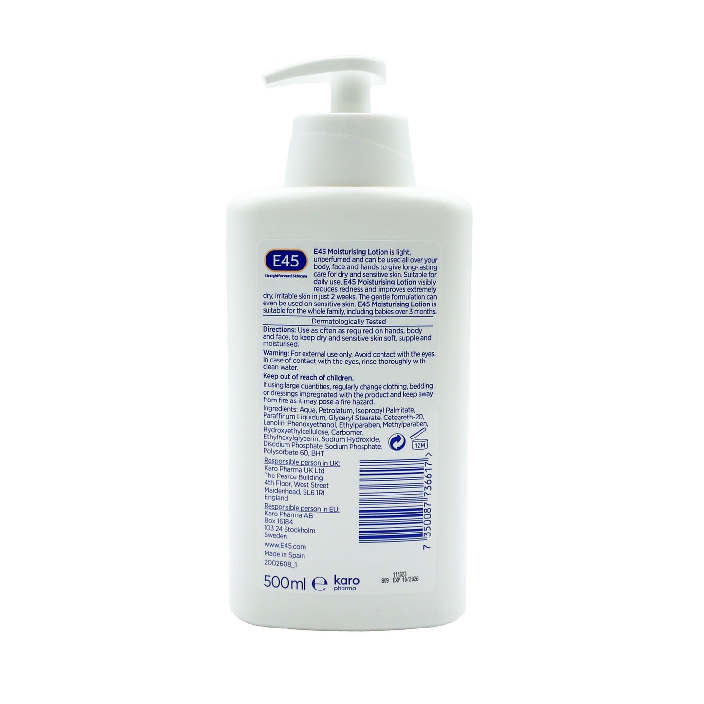 E45 Moisturising Body Lotion 500ml
