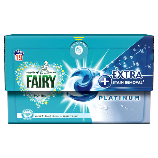 Fairy Non Bio Platinum Laundry Pods 19 Washes