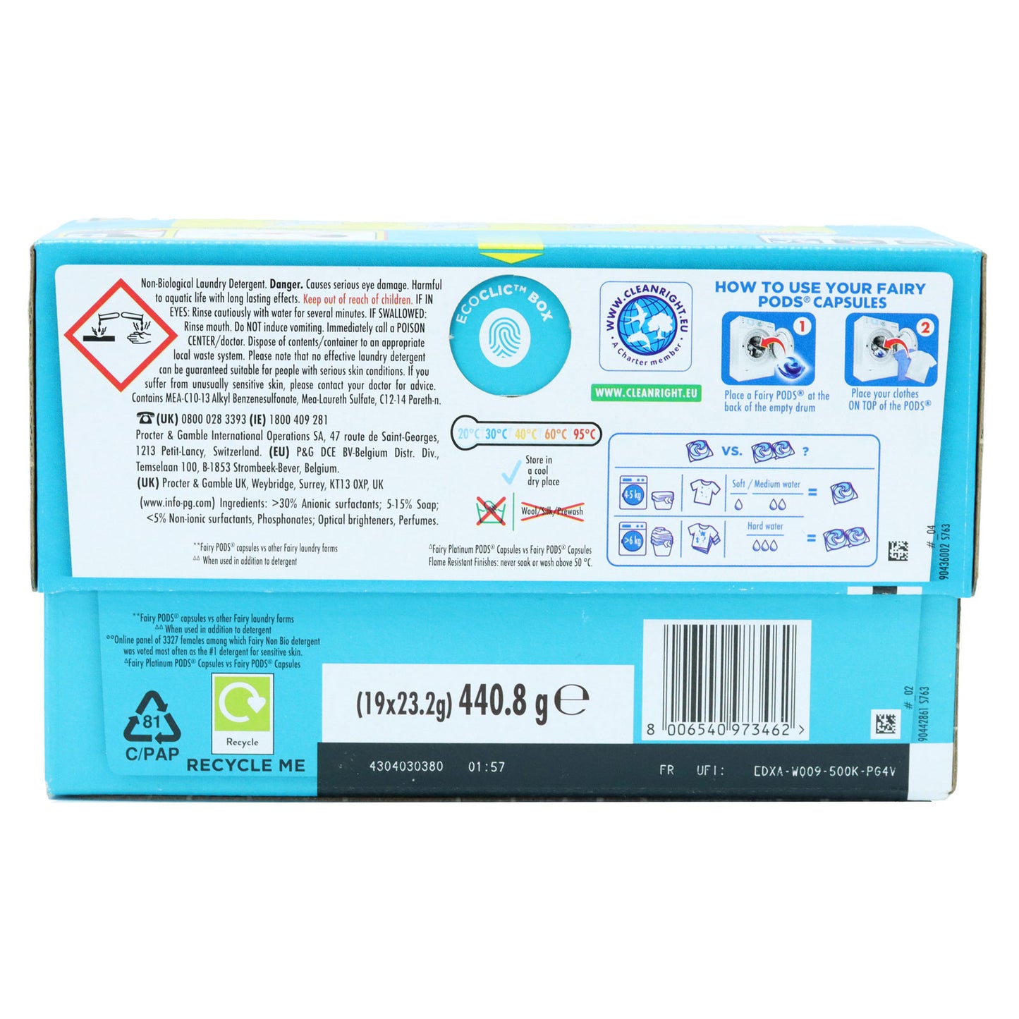 Fairy Non Bio Platinum Laundry Pods 19 Washes