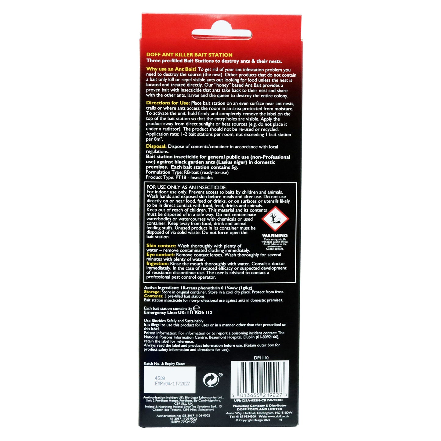 Doff Ant Killer Bait Stations 3 Pack