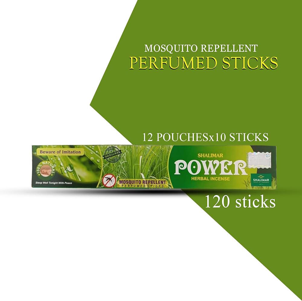 Shalimar Power Herbal Mosquito Repellent Perfumed Incense Sticks, 120 Sticks