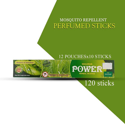 Shalimar Power Herbal Mosquito Repellent Perfumed Incense Sticks, 120 Sticks