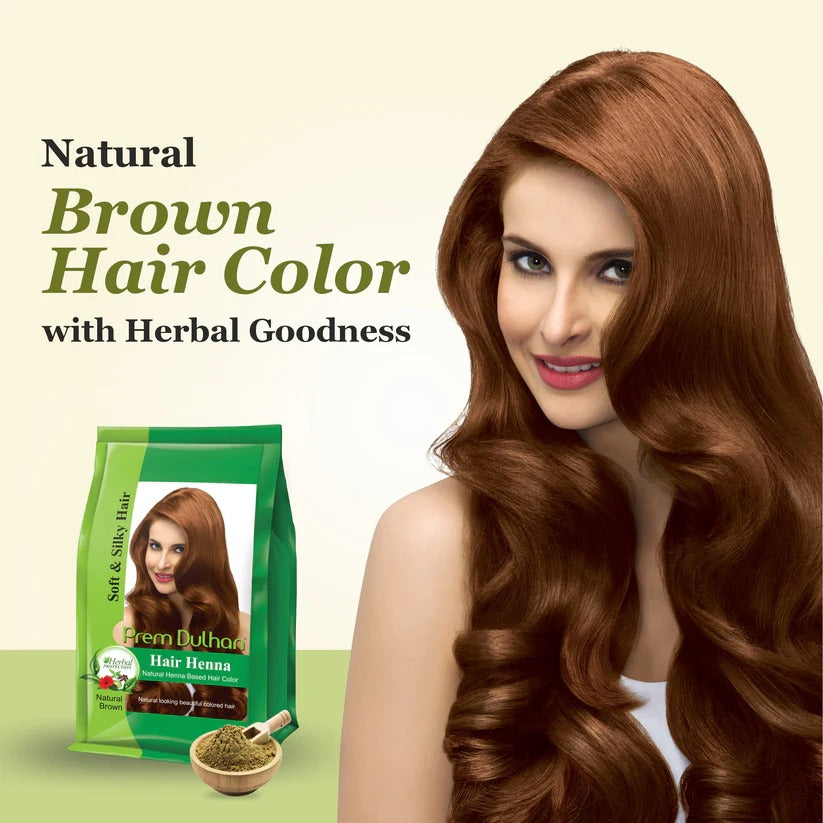 Prem Dulhan Hair Henna Natural Henna Based Hair Color, Natural Brown, 125gm
