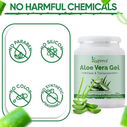 Kazima Pure Natural Aloe Vera Gel for Skin 500g