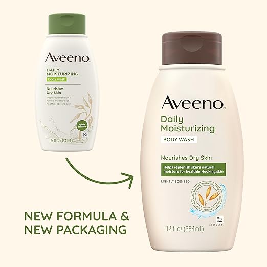 Aveeno Daily Moisturizing Body Wash for Dry, Sensitive Skin, 12 fl. oz