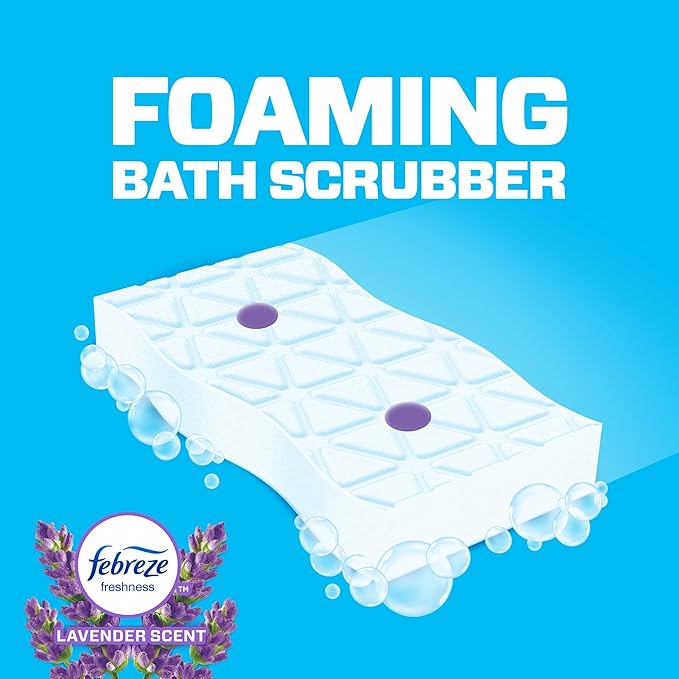 Mr Clean Magic Eraser Bath with Febreze Lavender Scent, Cleaning Pads with Durafoam, 2 Count