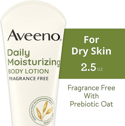 Aveeno Daily Moisturizing Body Lotion with Oat for Dry Skin, 2.5 fl oz