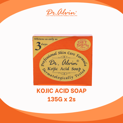 Dr Alvin Kojic Acid Soap 135g × 2Pcs (Value Pack)