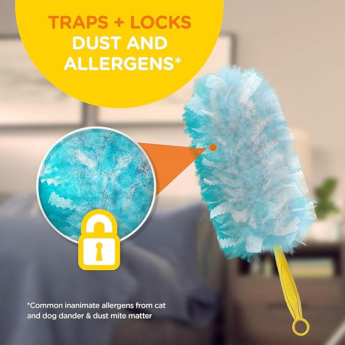 Swiffer Refill Dusters, DustLock Fiber, Light Blue, Lavender Vanilla Scent,10/Box