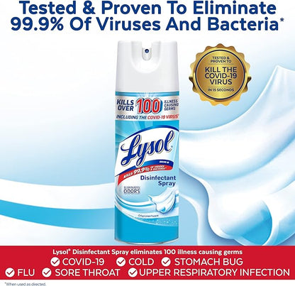 Lysol Disinfectant Spray for Sanitizing Antibacterial Disinfecting, Crisp Linen, 12.5 fl oz