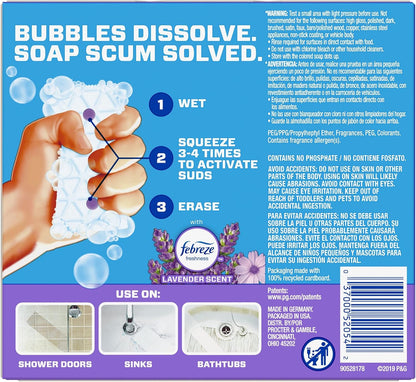 Mr Clean Magic Eraser Bath with Febreze Lavender Scent, Cleaning Pads with Durafoam, 2 Count