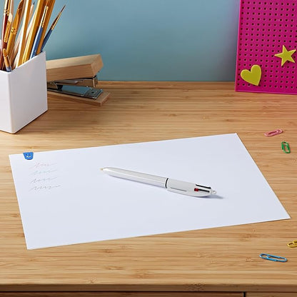 BIC 4 Colours Shine Retractable Ballpoint Pens with Medium Point, Pack of 1