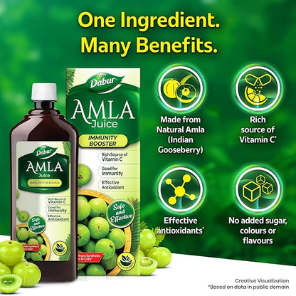 Dabur Amla Juice Pure, Natural and 100% Ayurvedic - 1 Litre