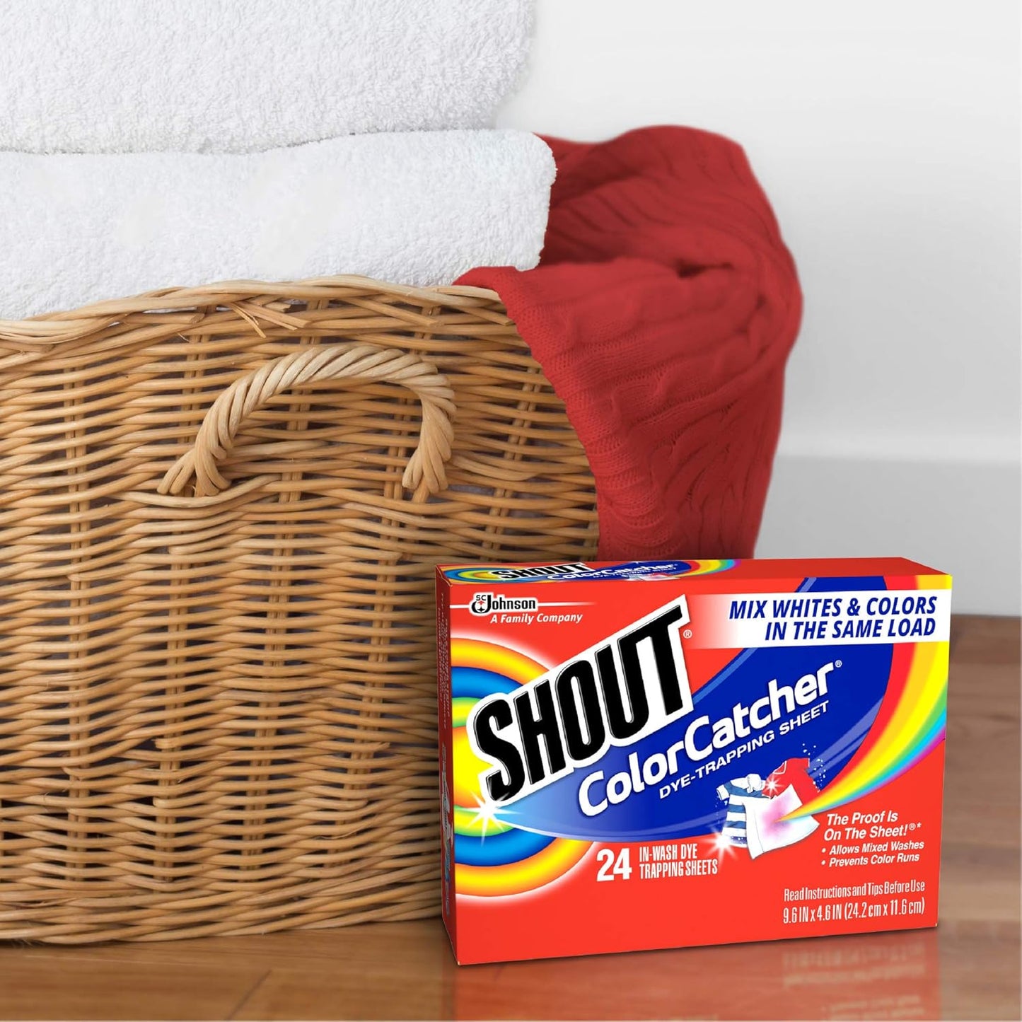 Shout Color Catchers for Laundry, Allow Mixed Washes, Prevents Color Runs and Maintains Original Clothing, 24 Count