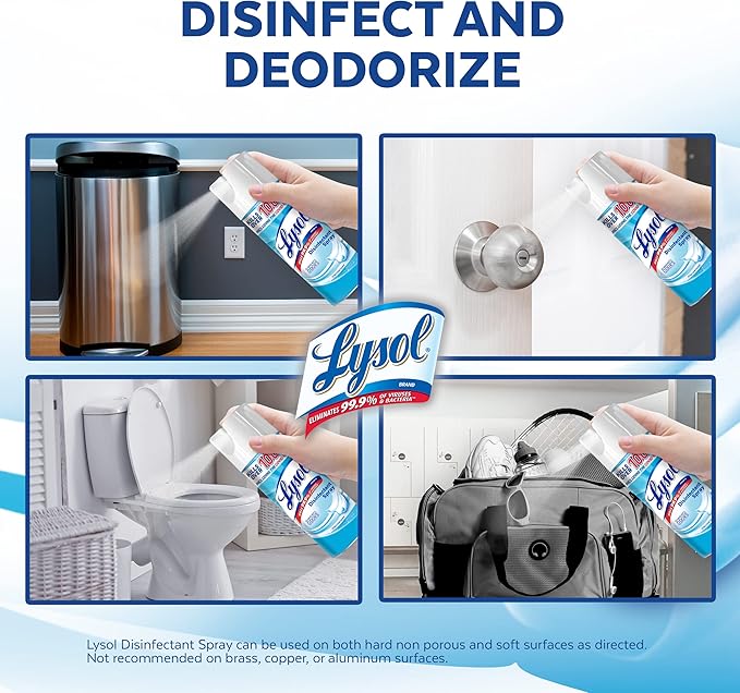 Lysol Disinfectant Spray for Sanitizing Antibacterial Disinfecting, Crisp Linen, 12.5 fl oz