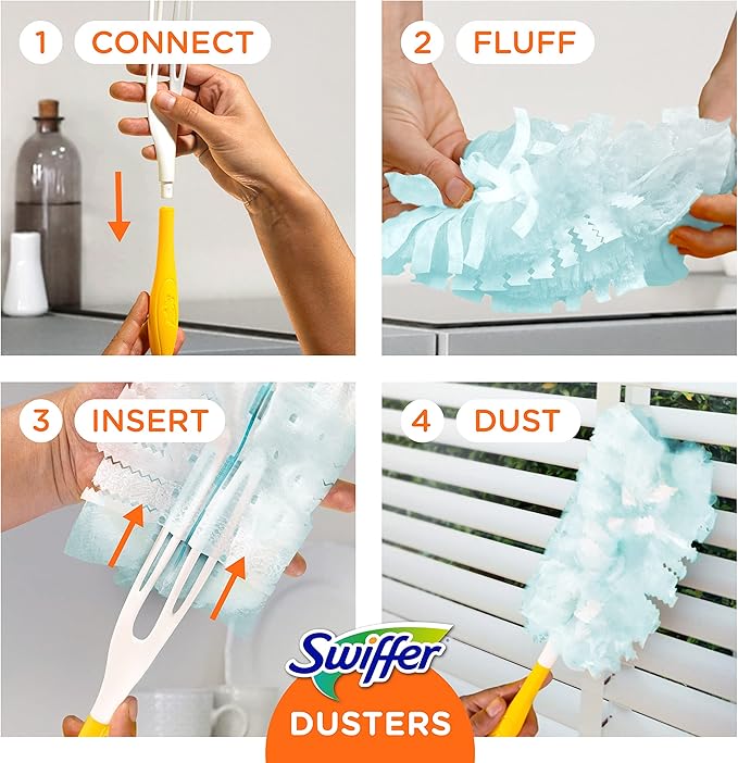 Swiffer Refill Dusters, DustLock Fiber, Light Blue, Lavender Vanilla Scent,10/Box