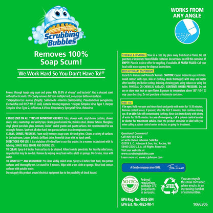 Scrubbing Bubbles Bathroom Cleaner Disinfectant Spray Grime Fighter Aerosol - Rainshower - 20oz